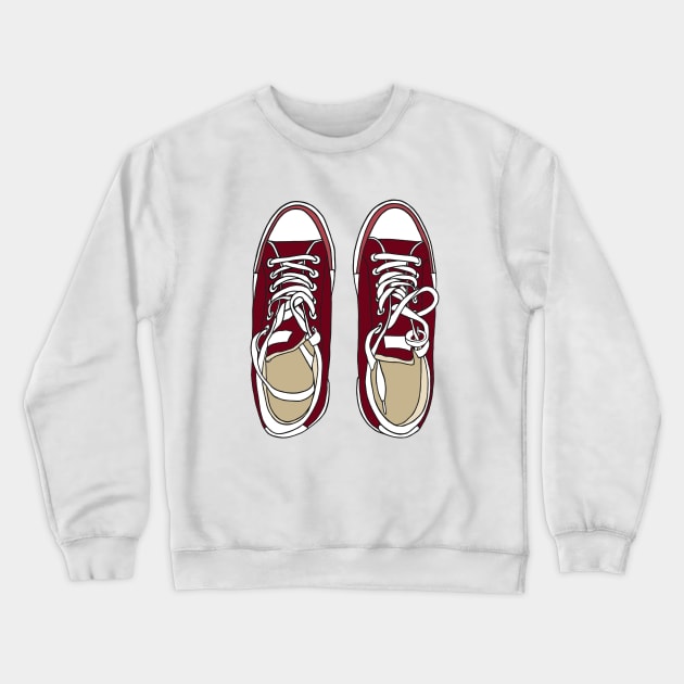 Red sneakers Crewneck Sweatshirt by KateQR